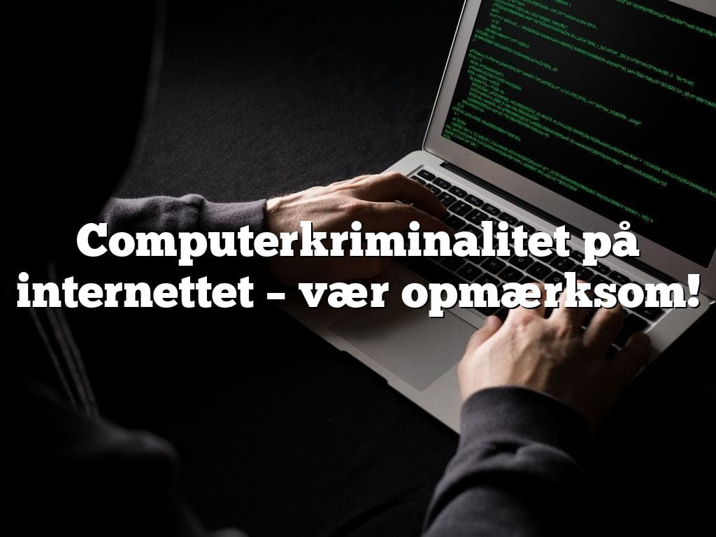 Computerkriminalitet på internettet – vær opmærksom! Computerkriminalitet på internettet – vær opmærksom!