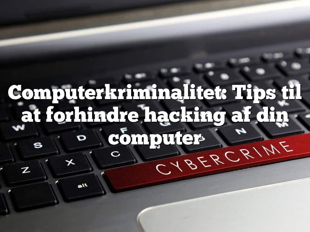 Computerkriminalitet: Tips til at forhindre hacking af din computer