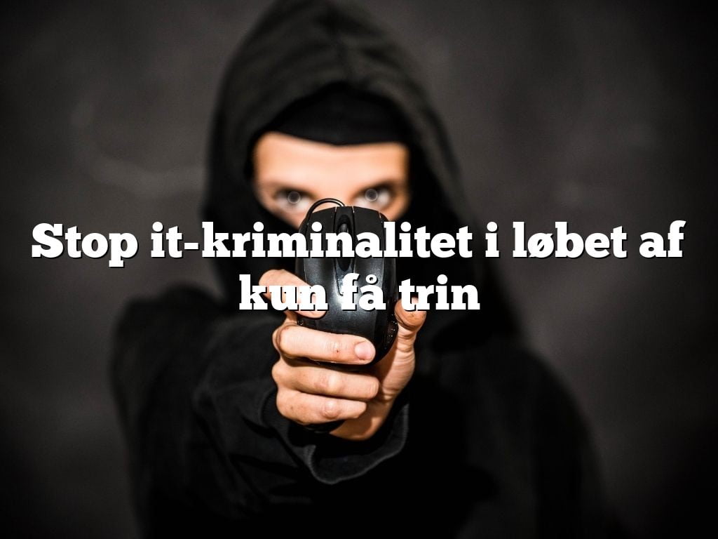 Stop it-kriminalitet i løbet af kun få trin