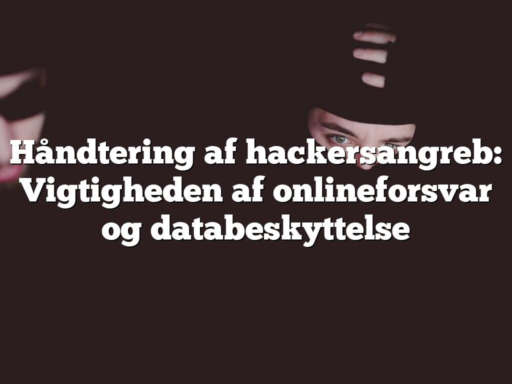Håndtering af hackersangreb: Vigtigheden af onlineforsvar og databeskyttelse