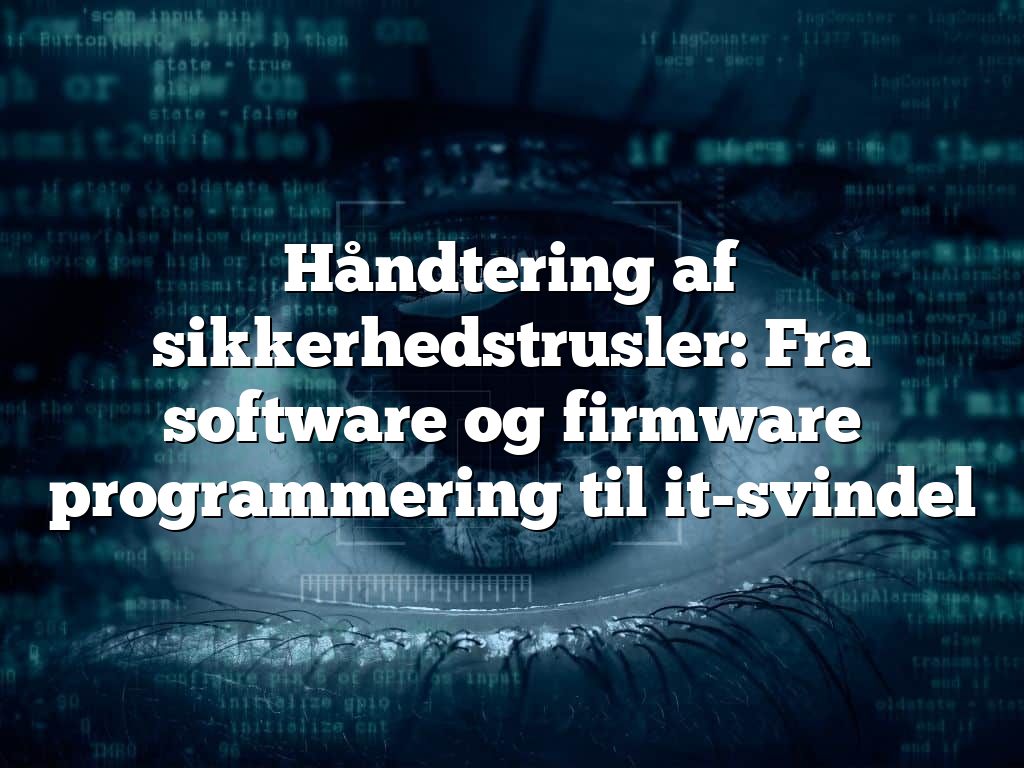 Håndtering af sikkerhedstrusler: Fra software og firmware programmering til it-svindel