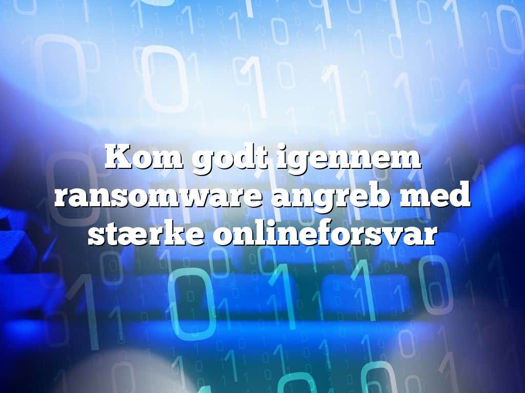 Kom godt igennem ransomware angreb med stærke onlineforsvar