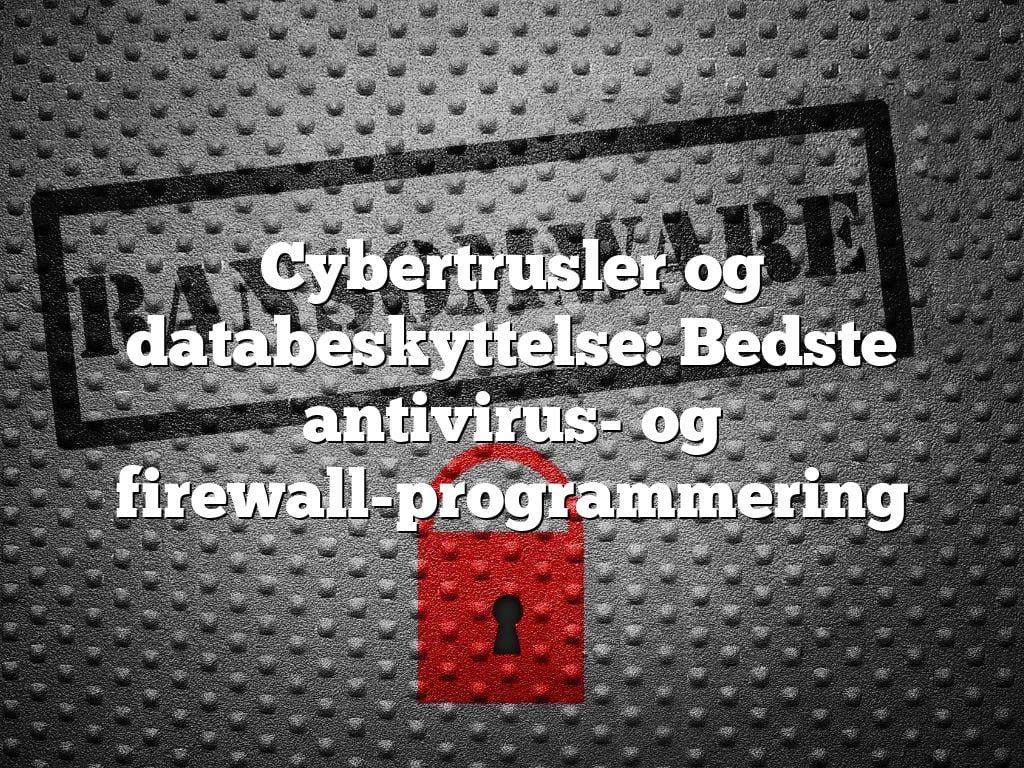 Cybertrusler og databeskyttelse: Bedste antivirus- og firewall-programmering