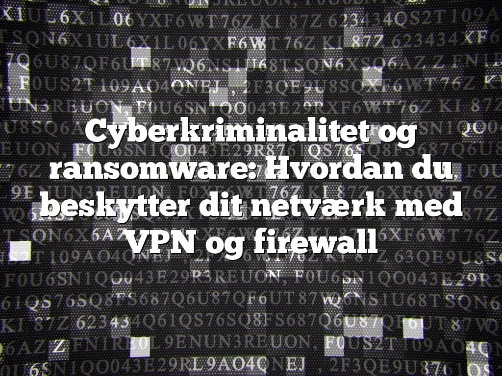 Cyberkriminalitet og ransomware: Hvordan du beskytter dit netværk med VPN og firewall