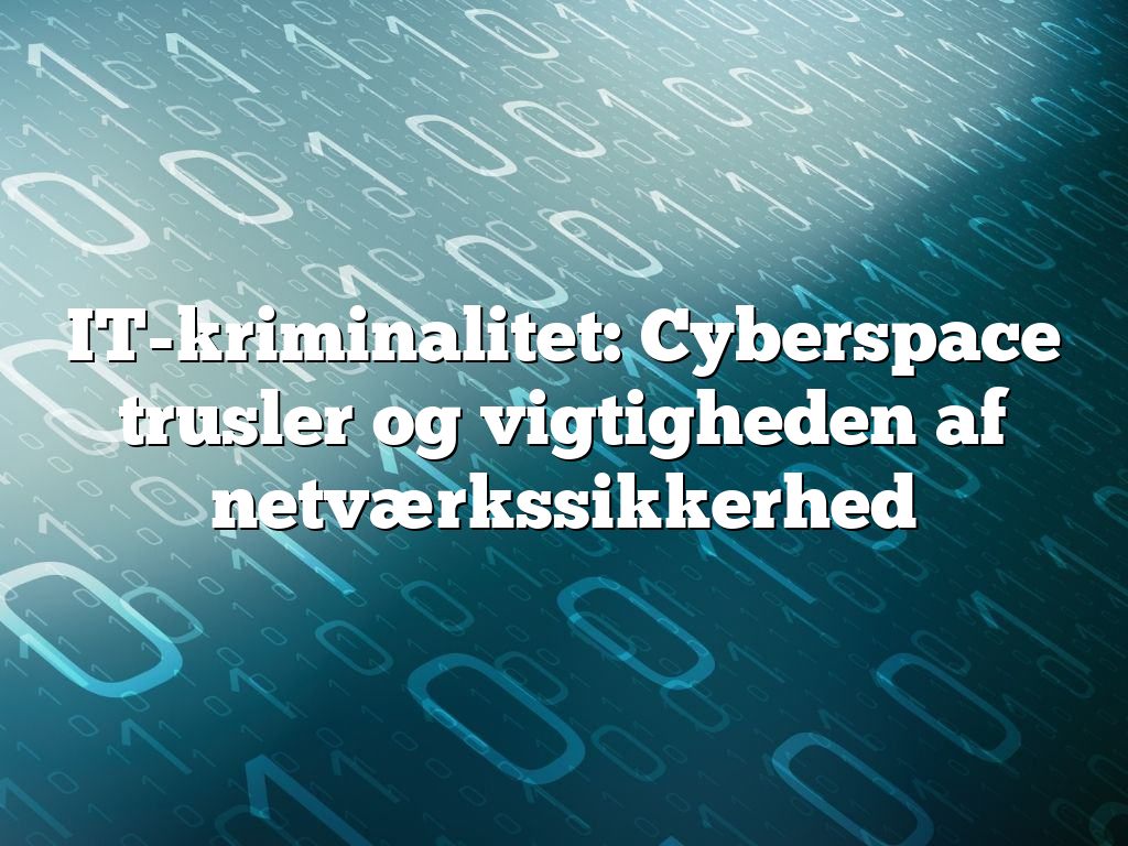IT-kriminalitet: Cyberspace trusler og vigtigheden af netværkssikkerhed