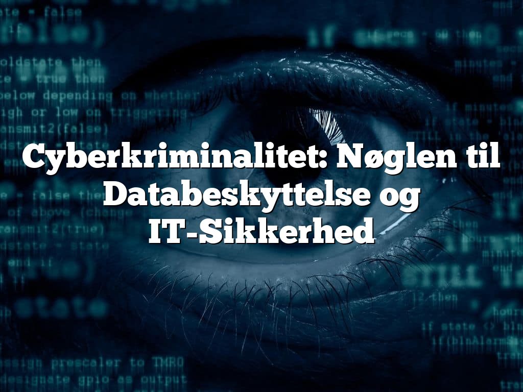 Cyberkriminalitet: Nøglen til Databeskyttelse og IT-Sikkerhed