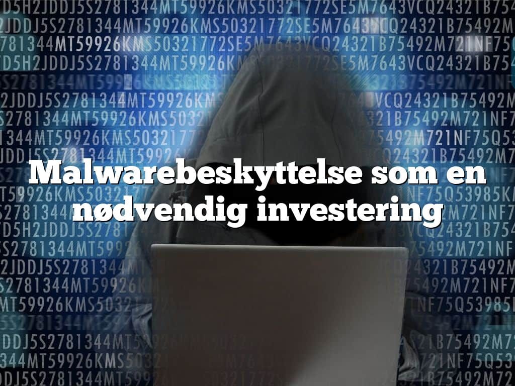 Malwarebeskyttelse som en nødvendig investering