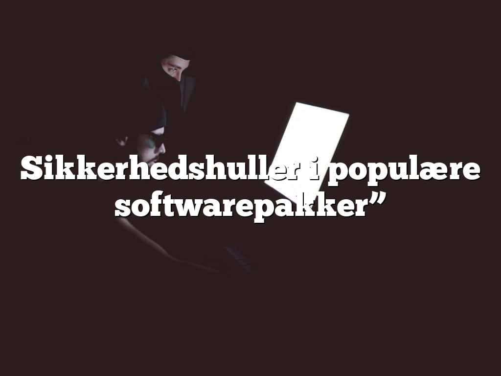 Sikkerhedshuller i populære softwarepakker”