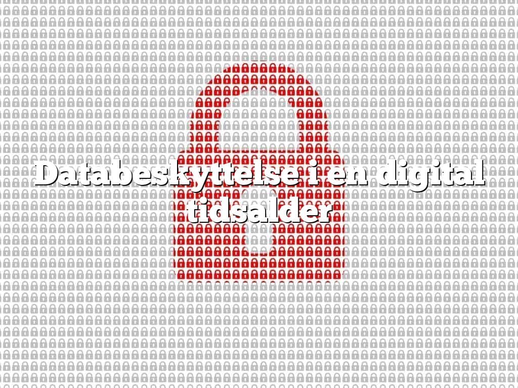 Databeskyttelse i en digital tidsalder